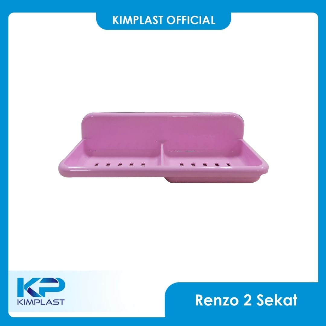 KIMPLAST Tempat Sabun Renzo 2 Sekat/ Tempat Sabun 2 Sekat/ Tatakan Sabun/ Wadah Sabun