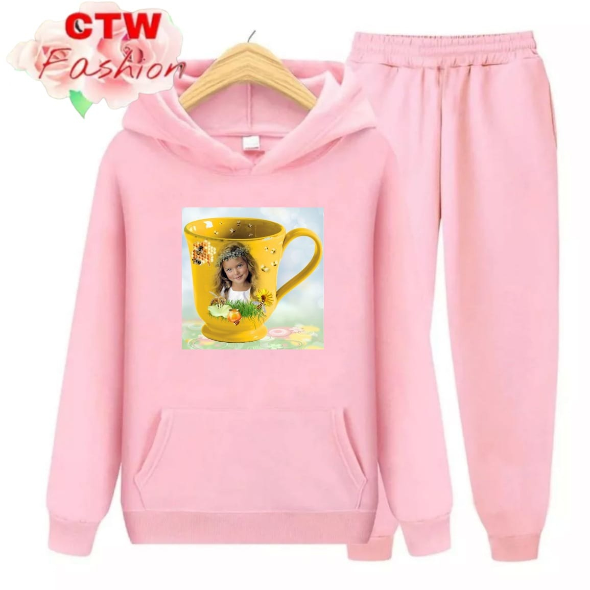 Setelan Sweater Hoodie BIDADARI GELAS /Set Sweater Anak/Size S (5-7Thn) M (8-10Thn) XL(13-15thn)