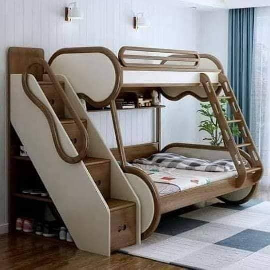 Tempat Tidur Anak Model Susun Desain Modern Furniture | Ranjang Tingkat Kayu Jati Custom Furniture