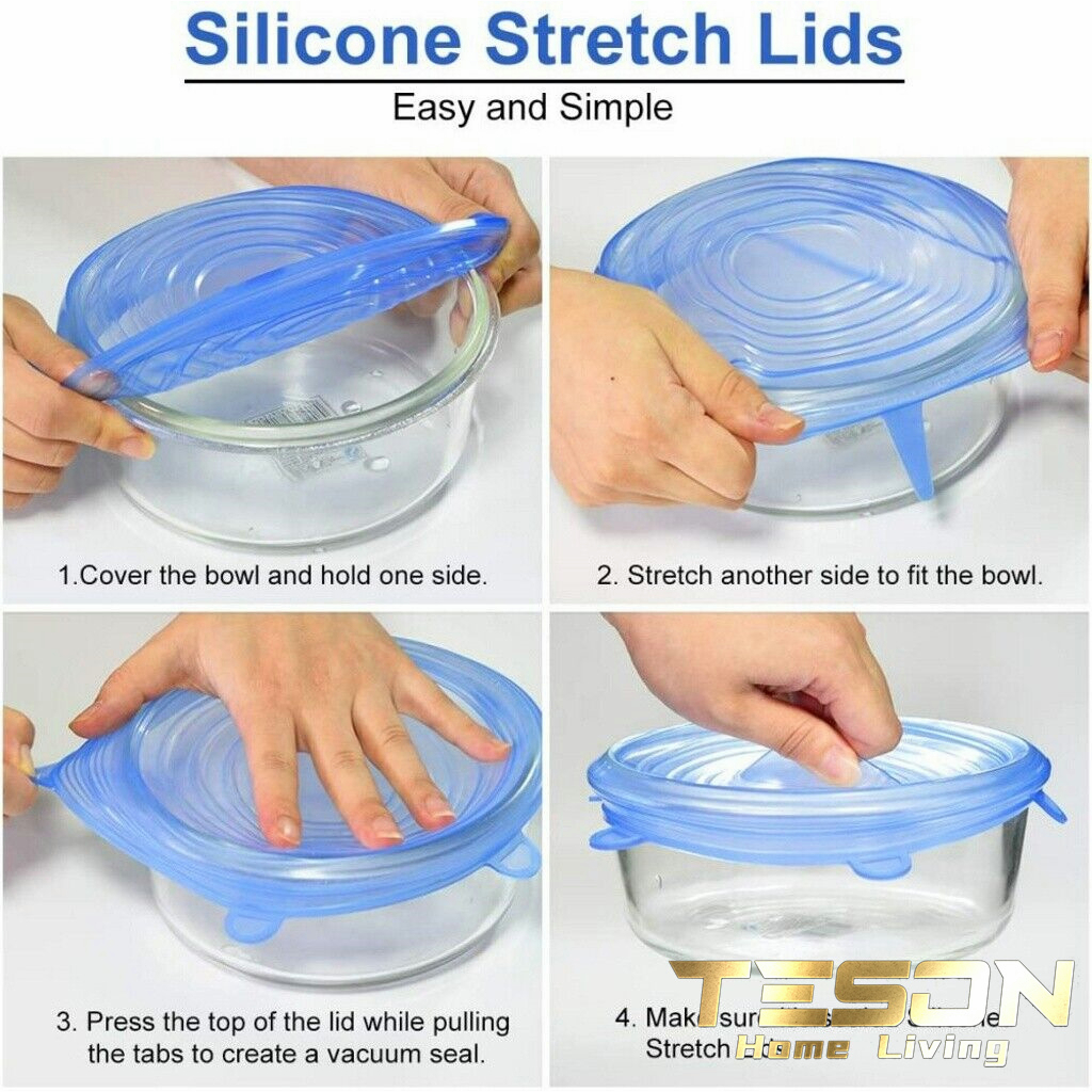 Penutup Wadah Makanan Silikon Set 6 in 1 / Stretch Bowl Food Cover Lid