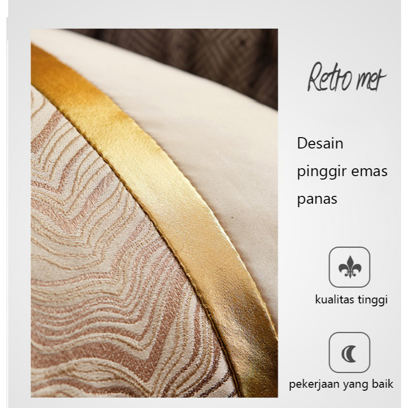 Mi.more Sarung Bantal Sofa Cover (Only Cover) 45x45cm / Pillow Cover Luxury Aesthetic List Gold Mewah