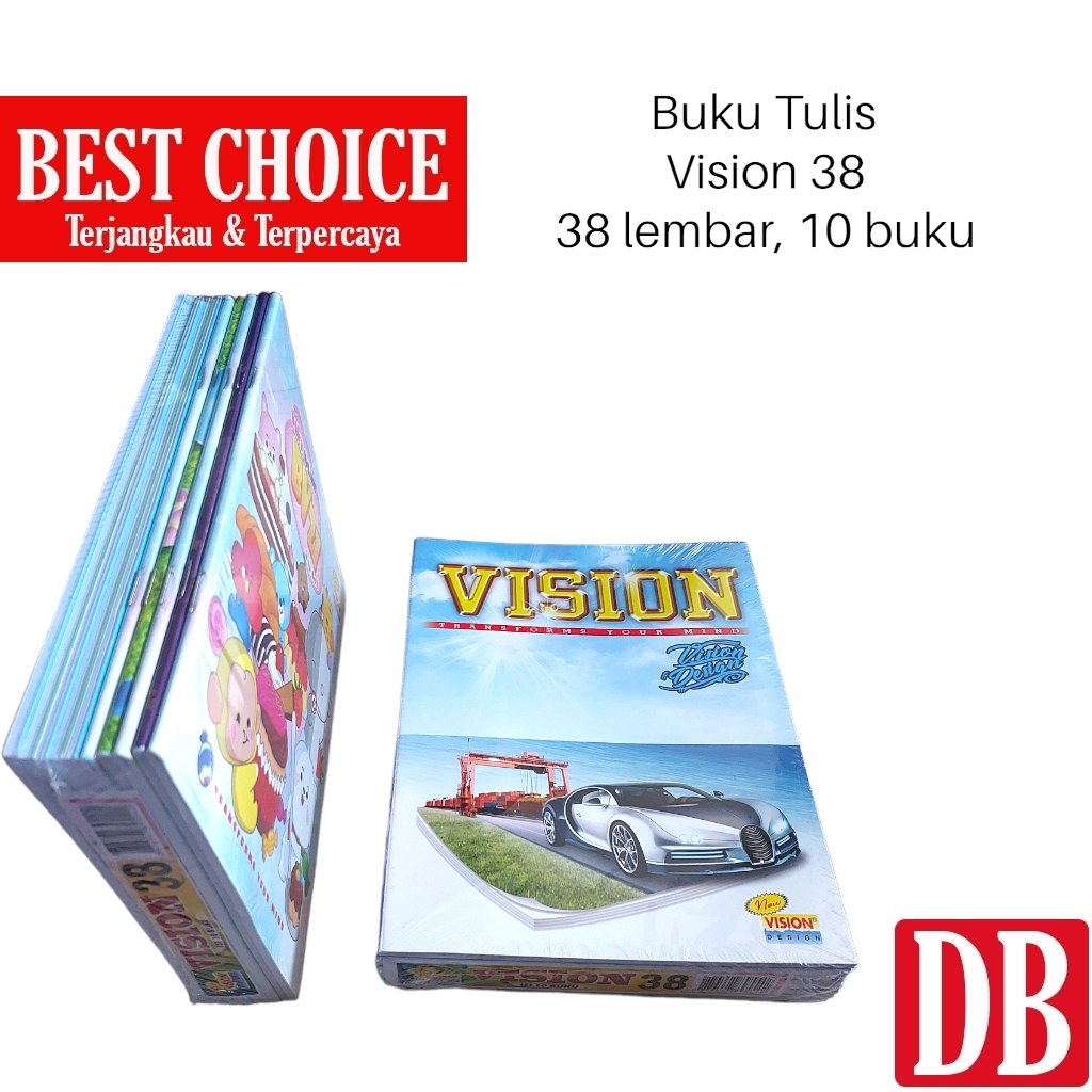

H7Y Buku Tulis Vision 38 Lembar 10 Pcs Variasi Gambar