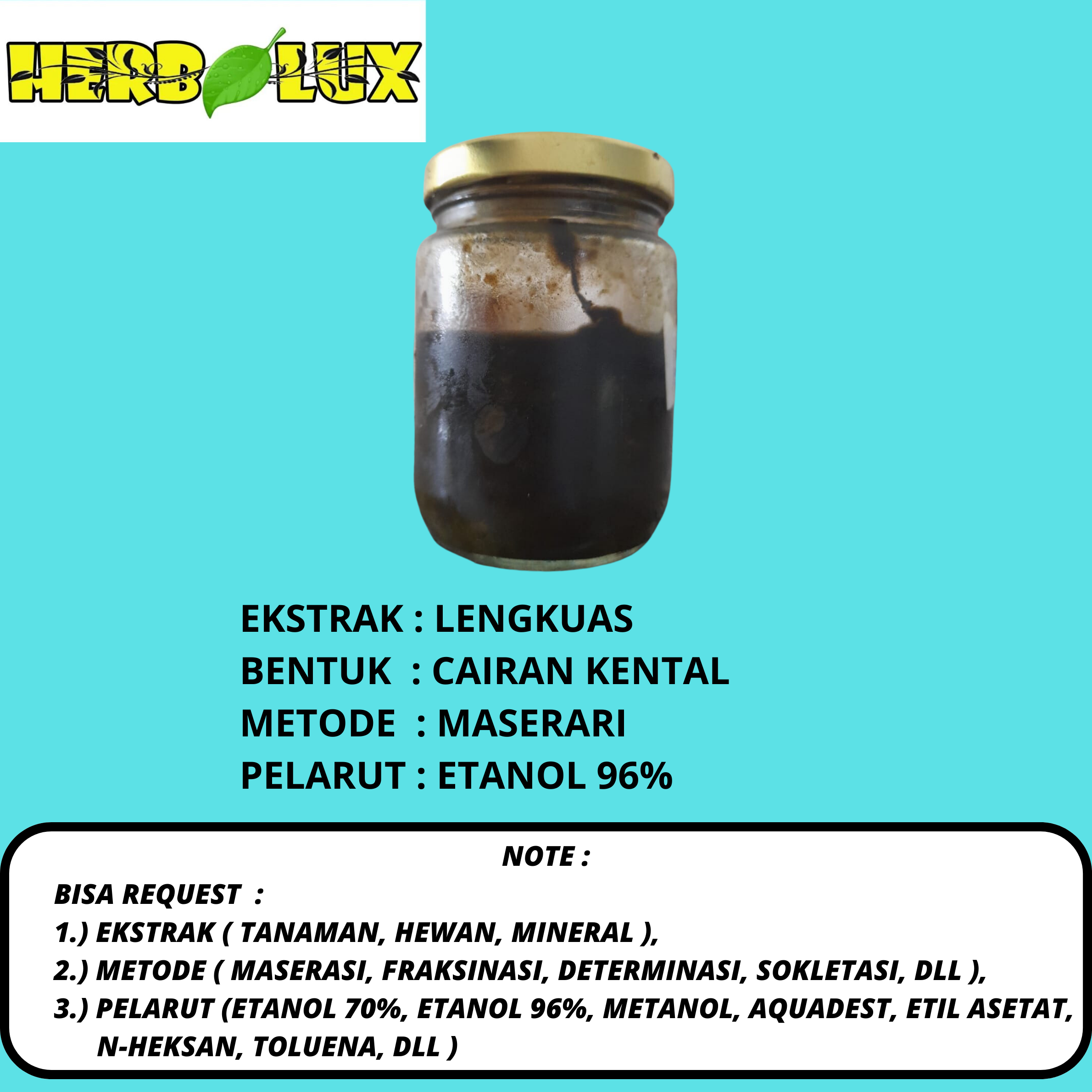 EKSTRAK LENGKUAS 50 GRAM DAN 100 GRAM BEST QUALITY HERBALUX