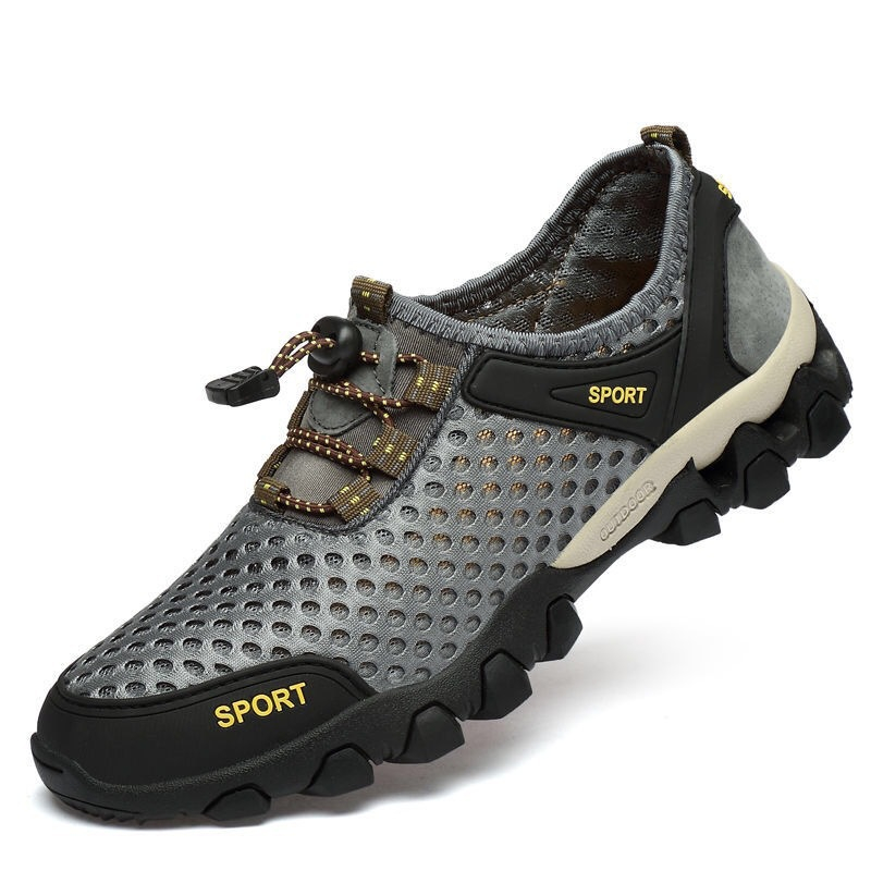 Leedoo Sepatu Hiking Pria Kasual Sepatu Sneakers Sepatu Gunung Outdoor Adventure Touring Shoes Abu Abu
