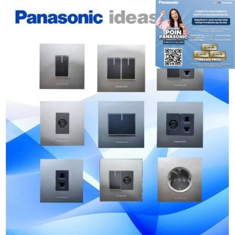 saklar panasonic inbow silver (IB) SAKLAR ENGKEL/ENGKEL+STOP/DAN MASIH ADA LAGI
