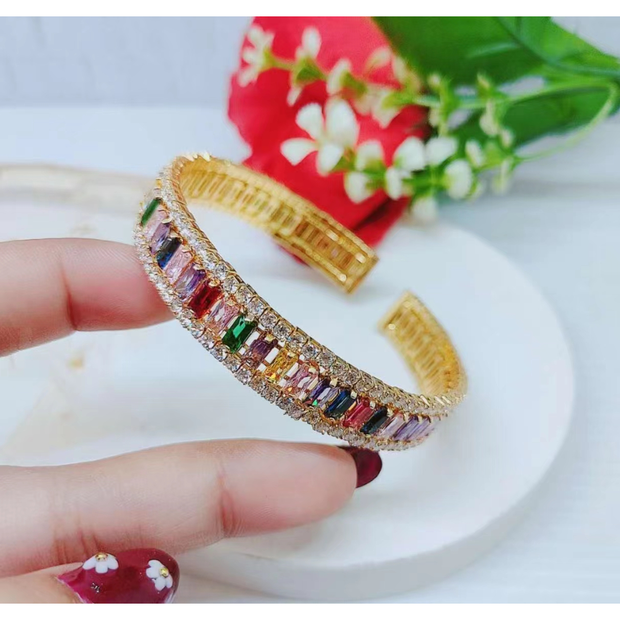 Gelang Xuping Mata Full Lapis Emas Perhiasan Fashion 1341