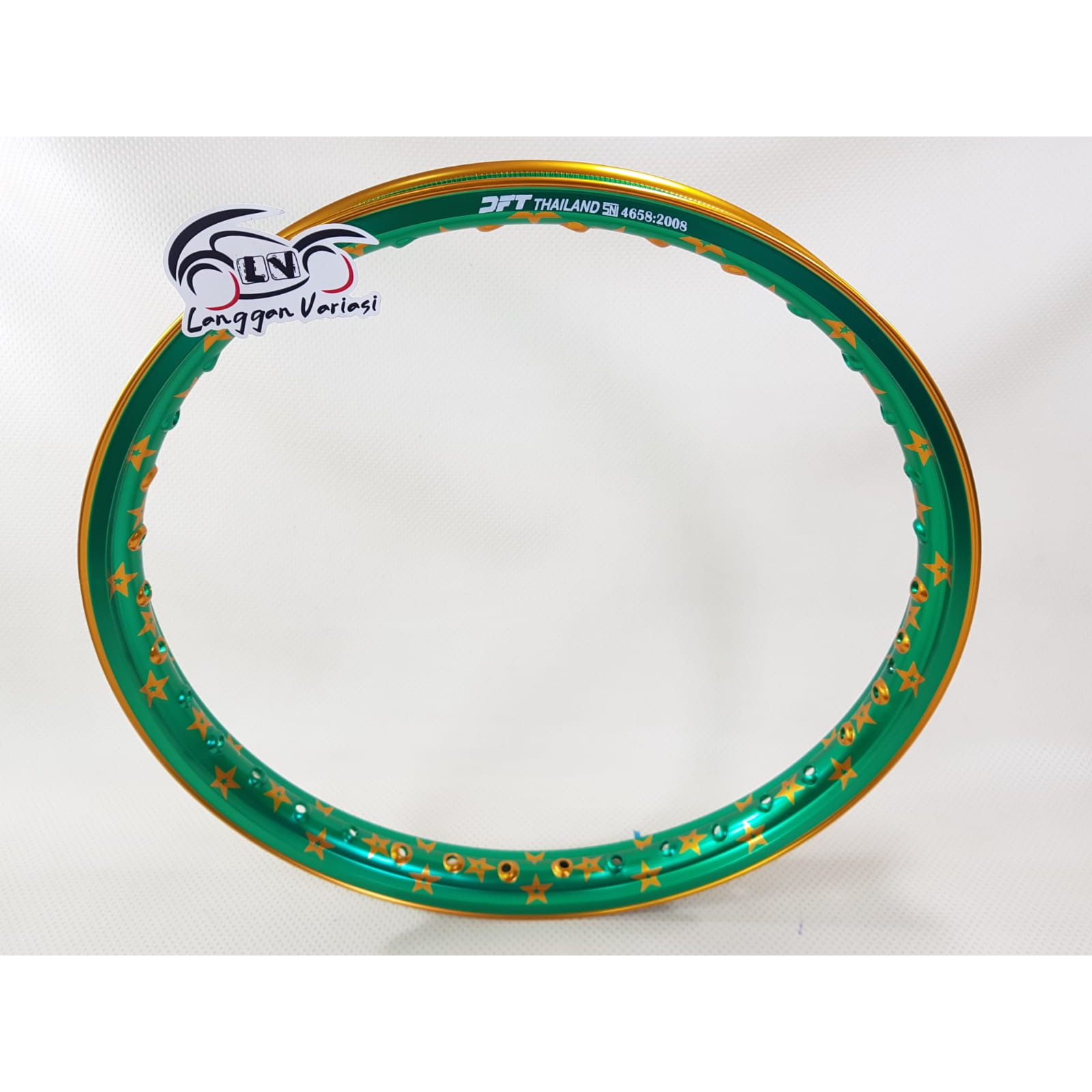 Velg Jari Jari DFT Thailand Star 140 - Ring 17 Green / Gold (HARGA SATUAN)