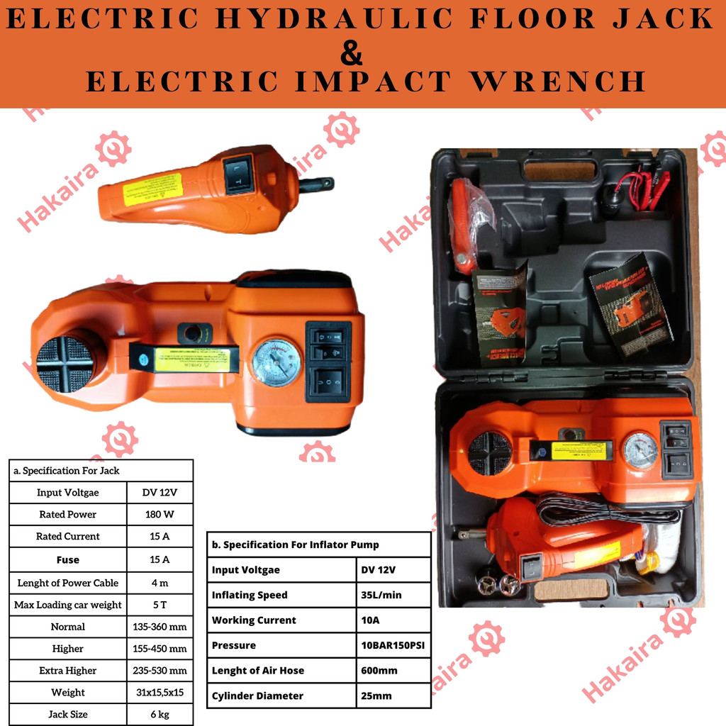Electric Hydraulic Floor Jack &amp; Electric Impact Wrench