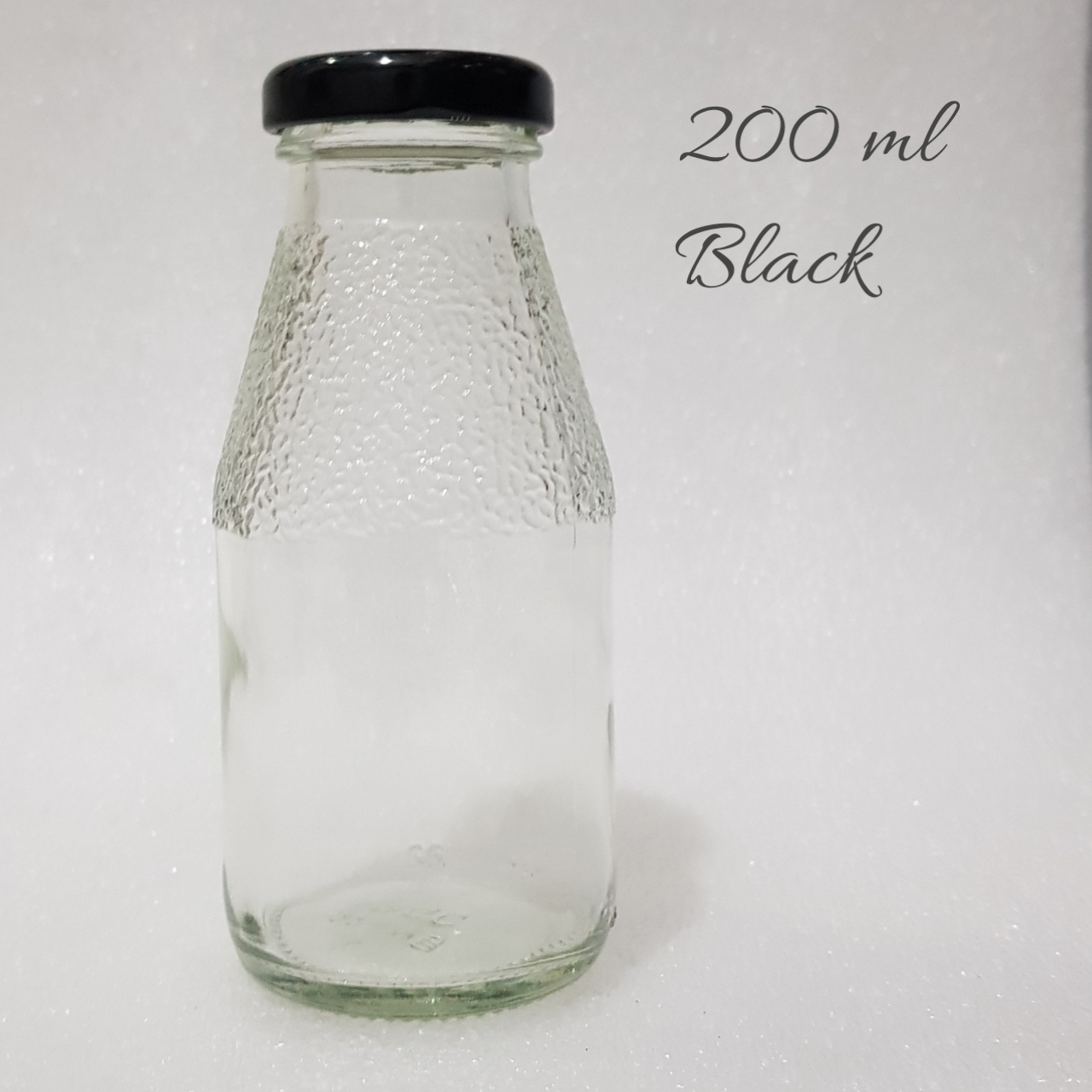 200ML Botol Juice  200ml EMBOSS Kulit Jeruk  / Syrup / susu / Minuman Baru 200ML  / Botol kaca /botol juice/milk bottle dengan TutuP