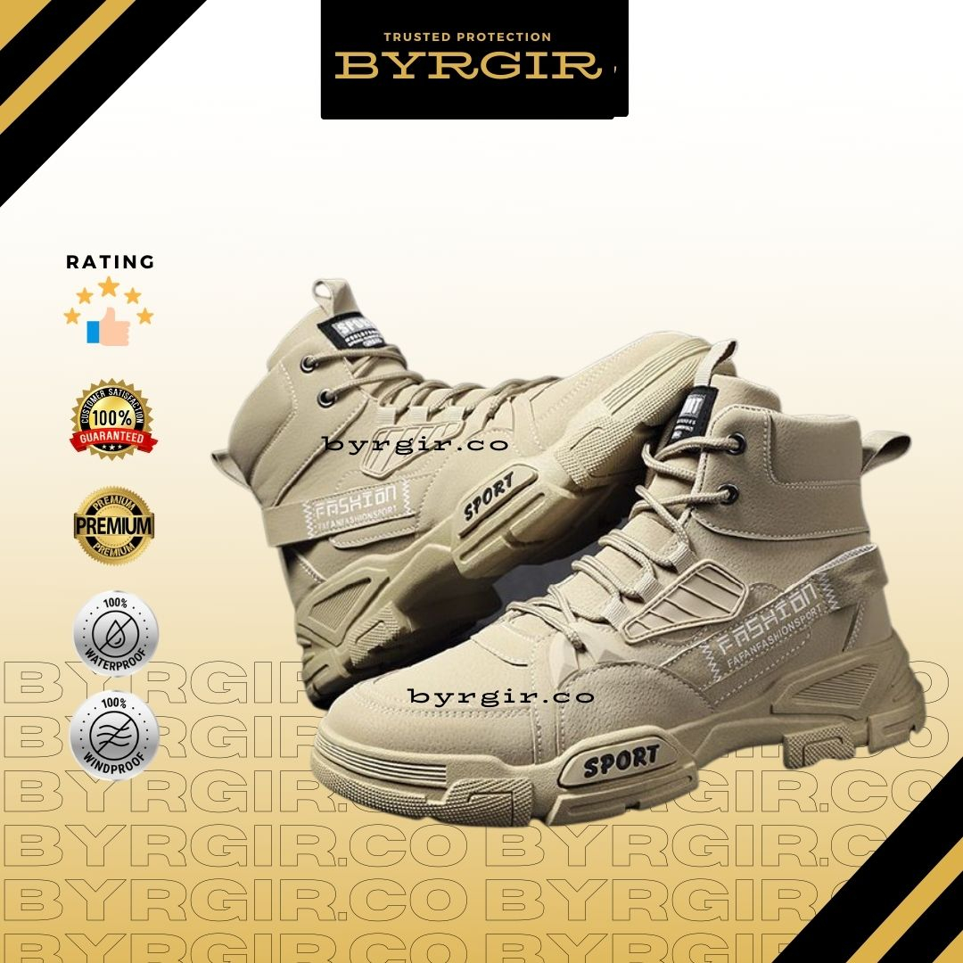 BYRGIR Sepatu Outdoor Casual Pria Sport Fashion Boots Tinggi Keren Travel Mendaki Gunung