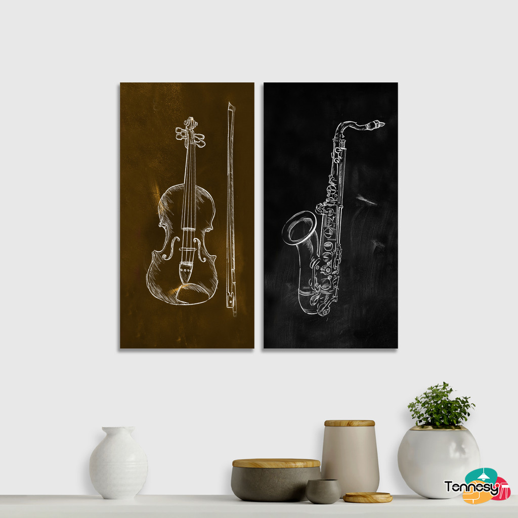 HIASAN DINDING ALAT MUSIK WALL DECOR PAJANGAN POSTER DEKORASI KAMAR RUMAH