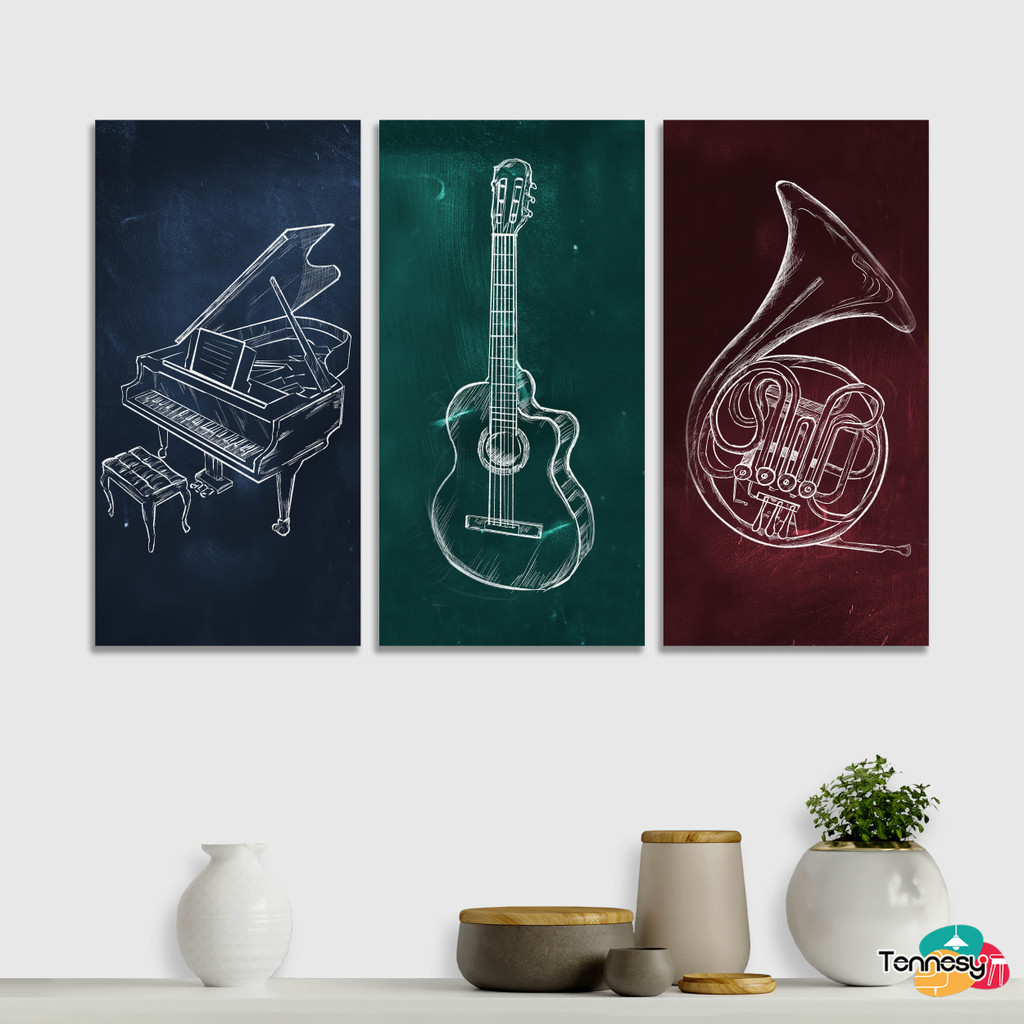 HIASAN DINDING ALAT MUSIK WALL DECOR PAJANGAN POSTER DEKORASI KAMAR RUMAH