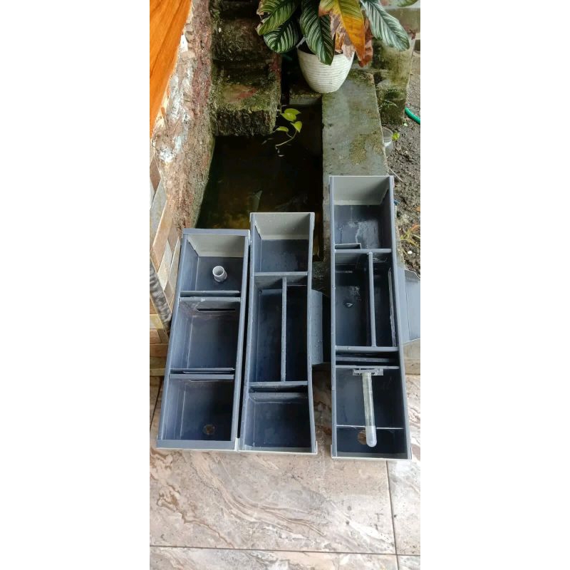 Filter Talang Aquarium/Kolam Waterfall dan biasa Dobel sekat filter air terjun 40cm, 50cm, 60cm,70cm