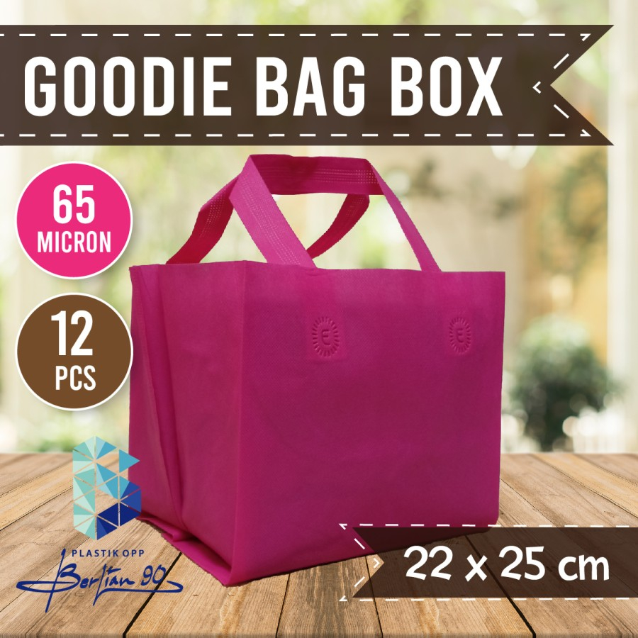 

Goodie Bag Handle Box uk 22x25 cm Isi 12 Pcs termurah