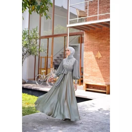 NEW Zallinee Dress SILK DRESS M-XXL WANITA KONDANGAN TERBARU 2023- DRESS BRUKAT BUSUI FRIENDLY