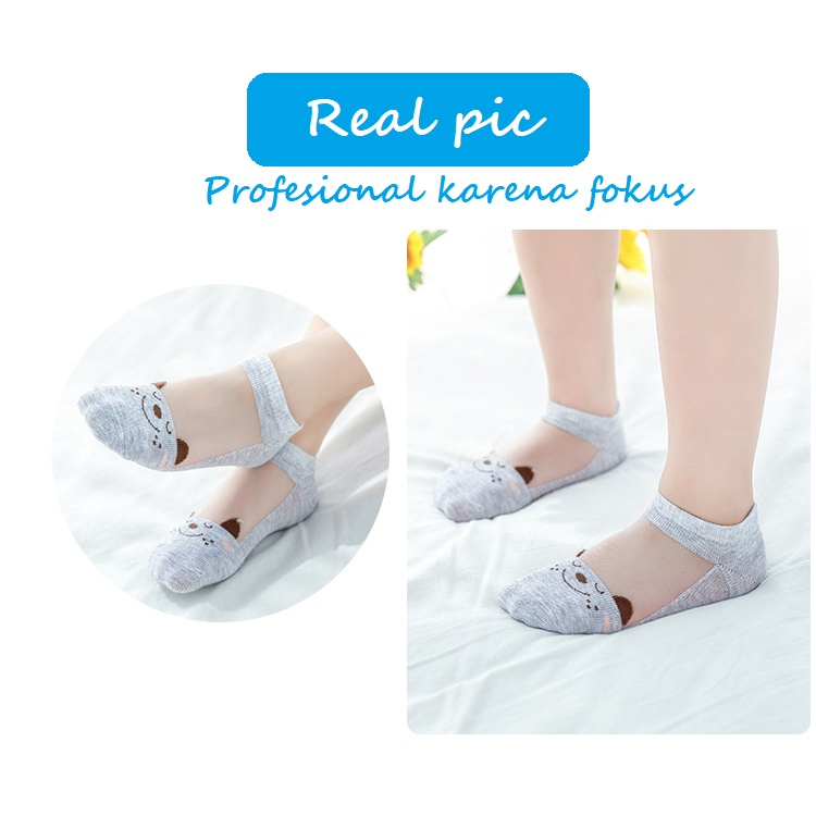 HIPPO LAND COD  Kaos Kaki transparan  Anak Bayi Karakter Boneka Lucu Kaus Kaki Kartun Fashion