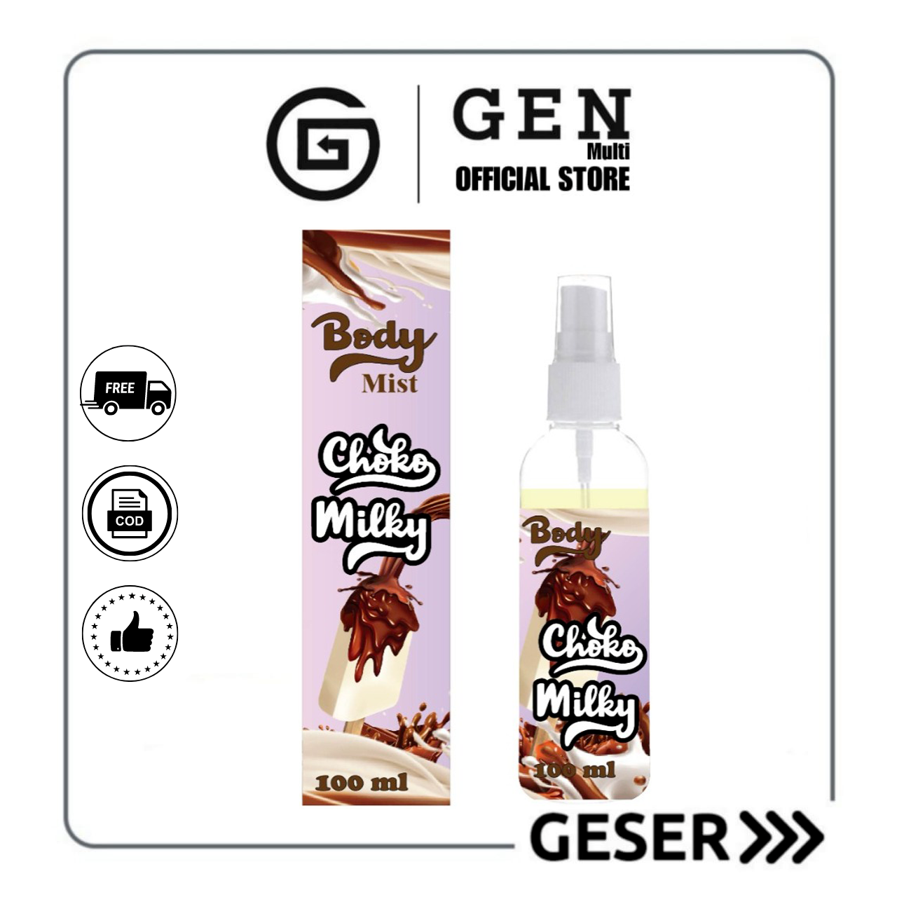 GEN - Parfum Body Mist Choko Milky 100ml Premium / Body Mist Choko Milky 100ml Best Seller / Parfum Pria Wangi Tahan Lama