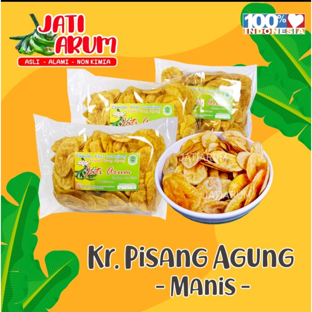 

KERIPIK PISANG AGUNG JATI ARUM 250 GR / KHAS LUMAJANG