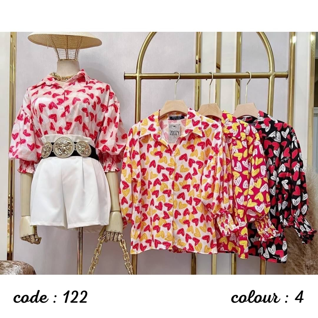 KEMEJA LENGAN PANJANG ZOOZY ORIGINAL IMPORT BANGKOK FASHION Motif 122 ATASAN WANITA