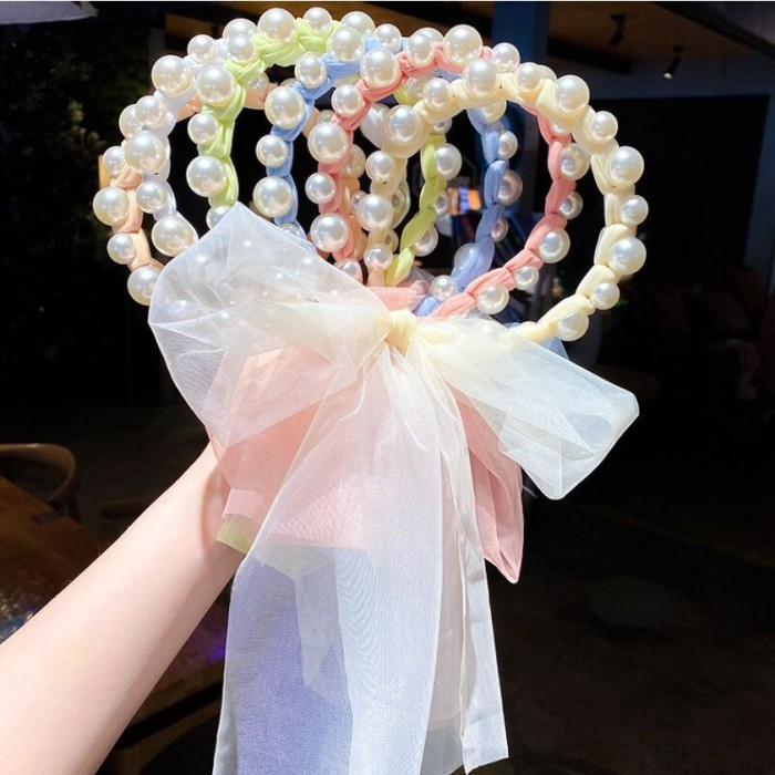 Bando Mutiara Besar Tali Kepang untuk Anak Perempuan Wanita Dewasa Fashion Korea BDO 08 accesoris rambut hiasan rambut bando korea