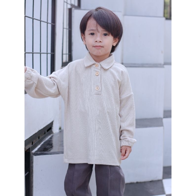 Yameena.kids Calvin Polo Shirt Atasan Anak lengan panjang Atasan Anak knit