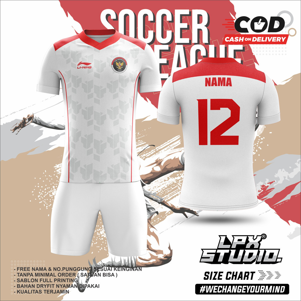 Jersey Futsal Timnas Indonesia Sea Games 2023 Free Name Set