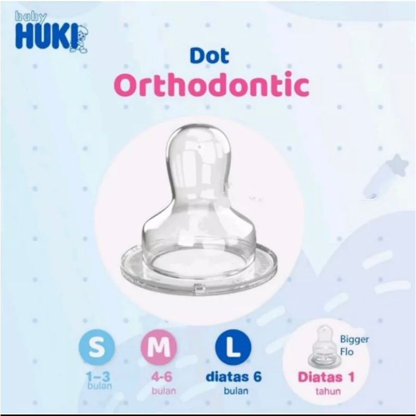 HUKI ORTHODONTIC NIPPLE isi 1 pcs HUKI PENTIL DOT GEPENG
