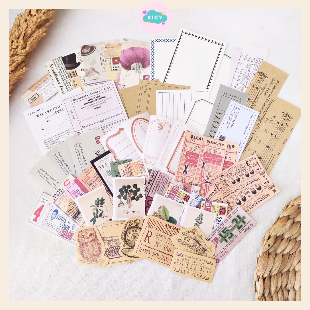 

[KICY] Journal Ephemera Kit Vol. 2 Vintage Memo Deco Journal Kit DIY Scrapbook