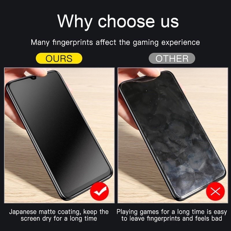 tempered glass black matte/anti minyak xiaomi redmi A2 A1 9C 10C 12C 11A 10A 9A 9C 9T 8A note 10 pro note 9 pro note 11 pro note 12 pro anti gores kaca fullayar