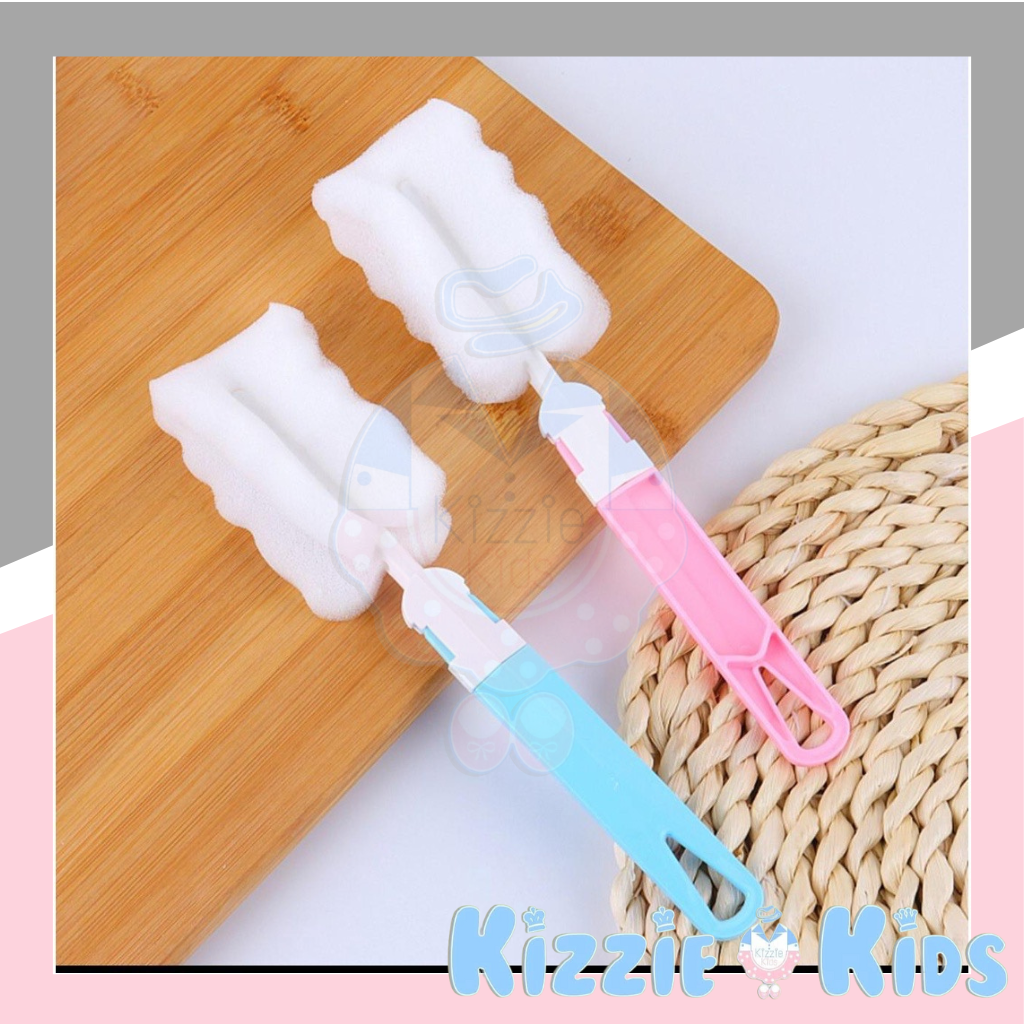 Kizzie Sponge Brush / Sikat Botol Gelas Busa / Cleaner Glass / Sikat Botol Susu Murah