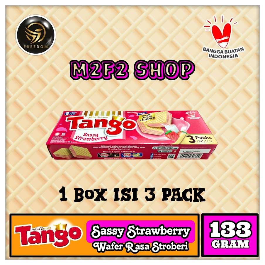 

Tango Wafer Sassy Strawberry | Krim Stroberi Susu Box - 133 gr (Kemasan Satuan)