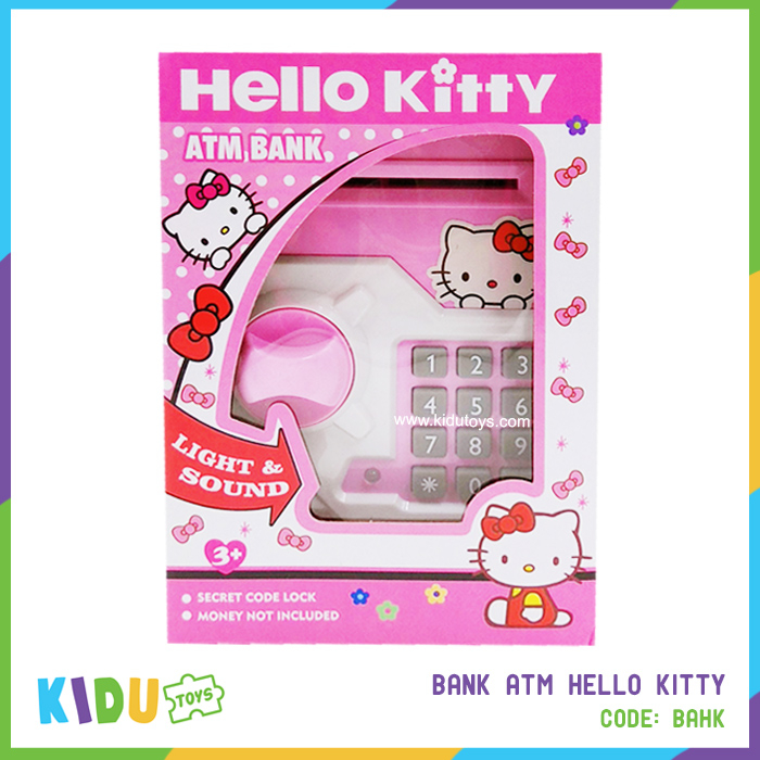 Mainan Money Safe Deposit Box ATM Kitty Celengan Tabungan Pink Kidu Toys