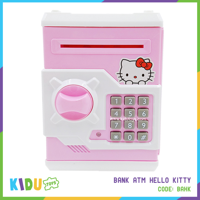 Mainan Money Safe Deposit Box ATM Kitty Celengan Tabungan Pink Kidu Toys