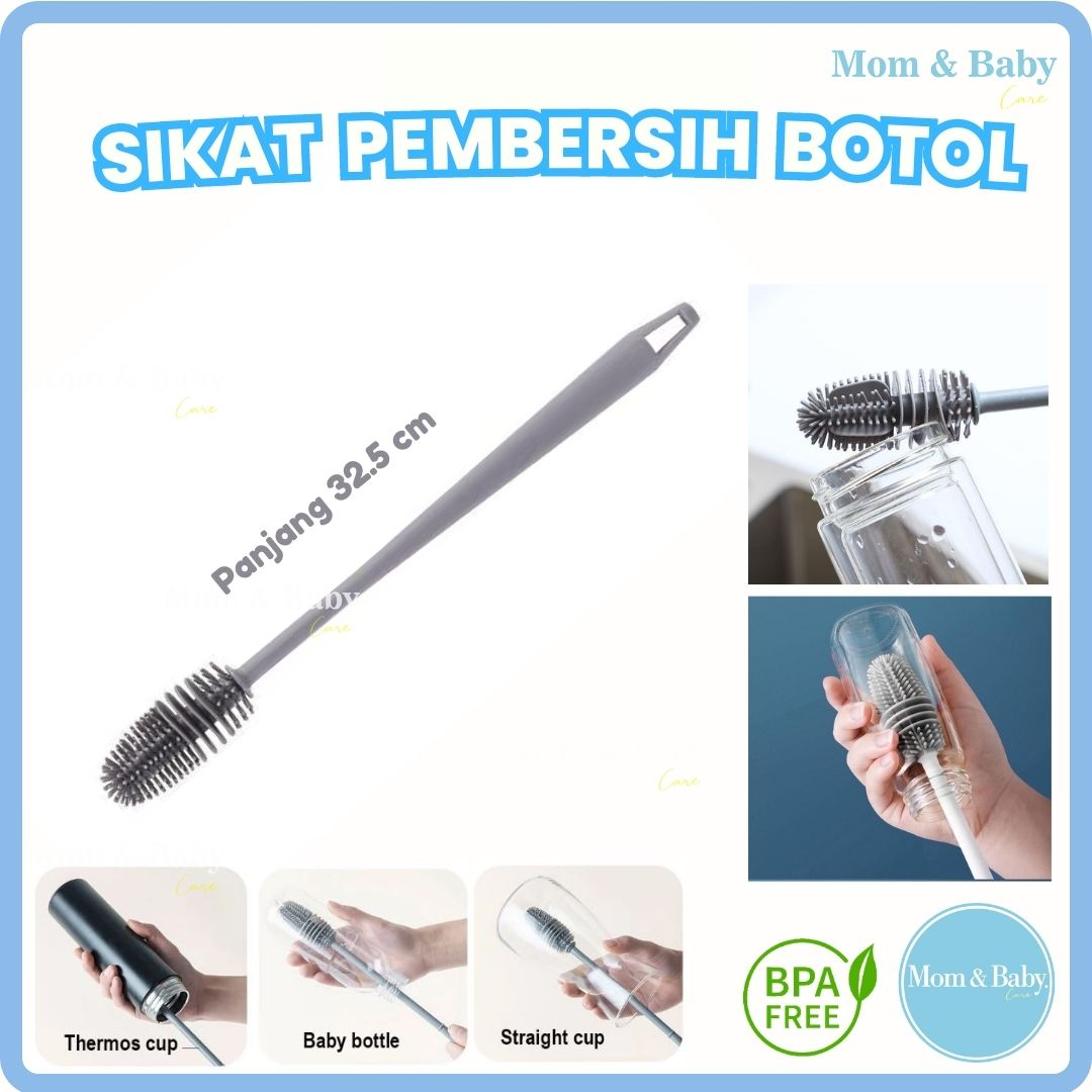 SIKAT GAGANG PANJANG PEMBERSIH BOTOL SUSU GELAS CANGKIR BAHAN SILIKON / SIKAT PEMBERSIH ALAT RUMAH TANGGA MULTIFUNGSI