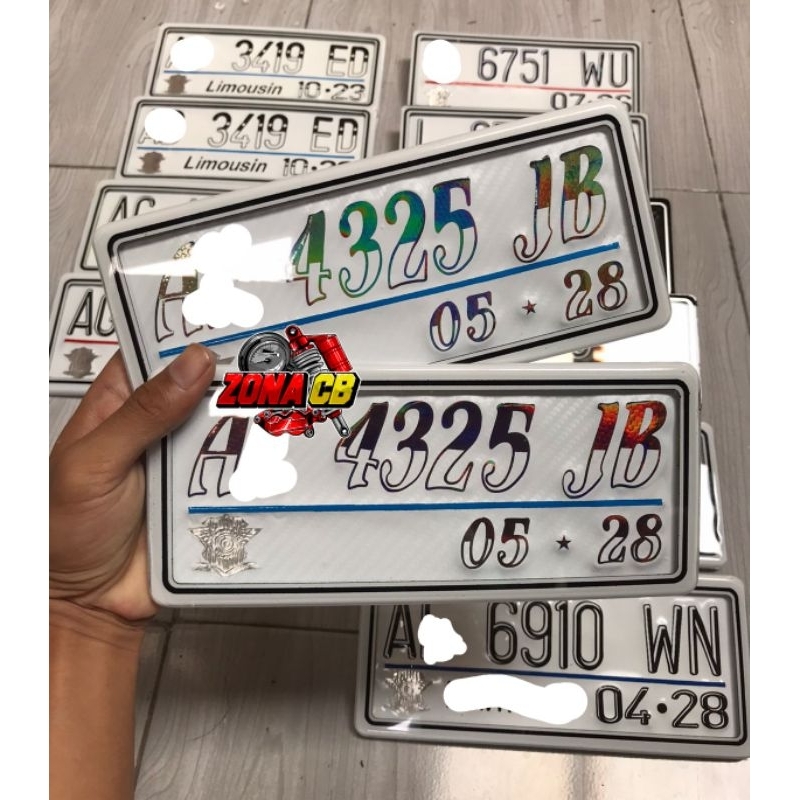 plat mika custom / plat nomor motor hologram kastem karbon
