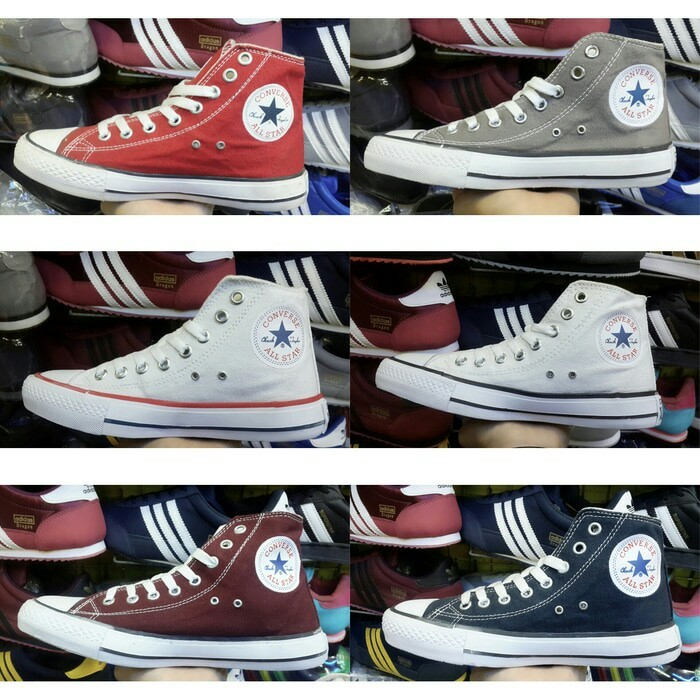 Sepatu Allstar  Classic High /Converse All Star Sepatu Sekolah Pria Wanita Anak Sd Smp Sma Kuliah Nb Tali Full Hitam M1 Termurah