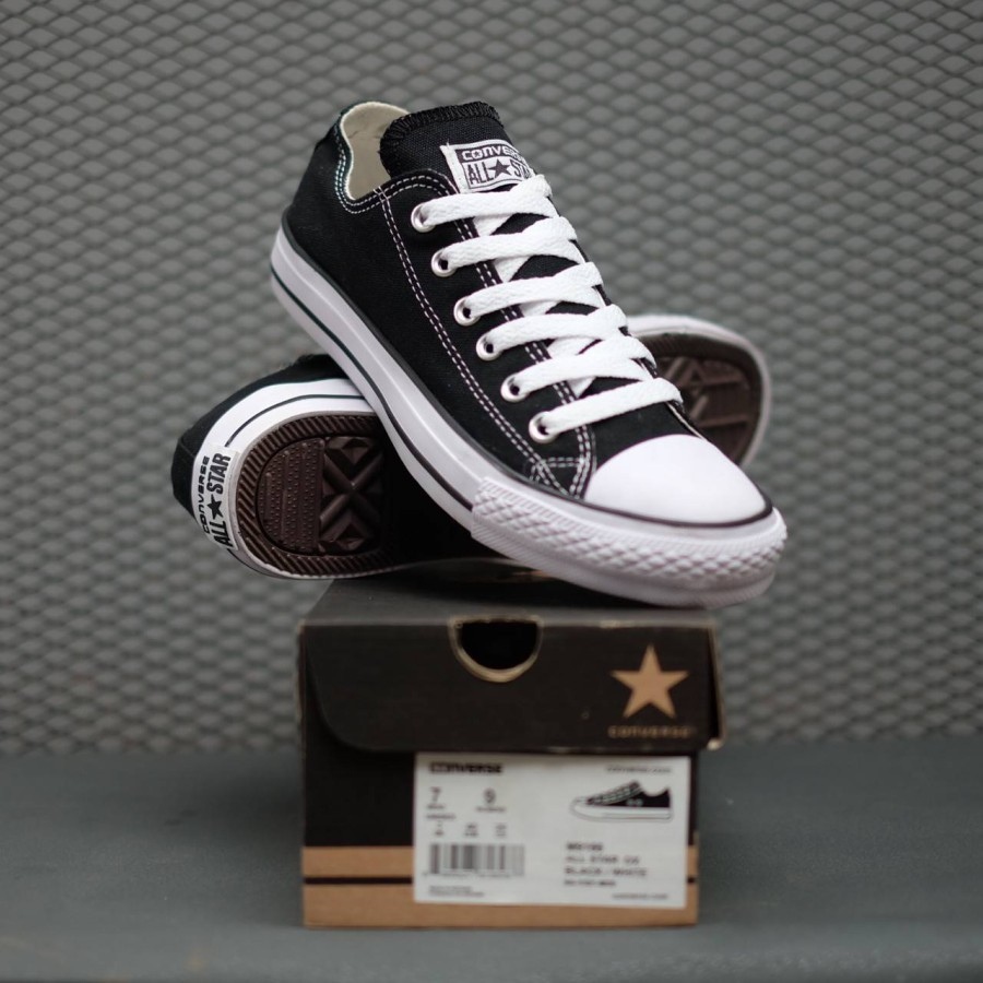sepatu Allstar Classic Low Sepatu Sneakers Alstar Convers Pendek Warna Hitam Bahan Canvas Sekolah Pria Wanita Anak Sd Smp Sma Kuliah Nb Tali Full Hitam M1 Termurah