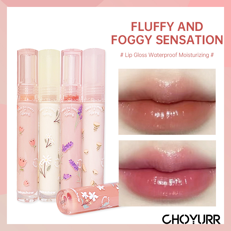 【COD】Kakashow Lip Gloss Flower The World 6 Warna Waterproof Moisturizing Lip Gloss Mist Nude-CH