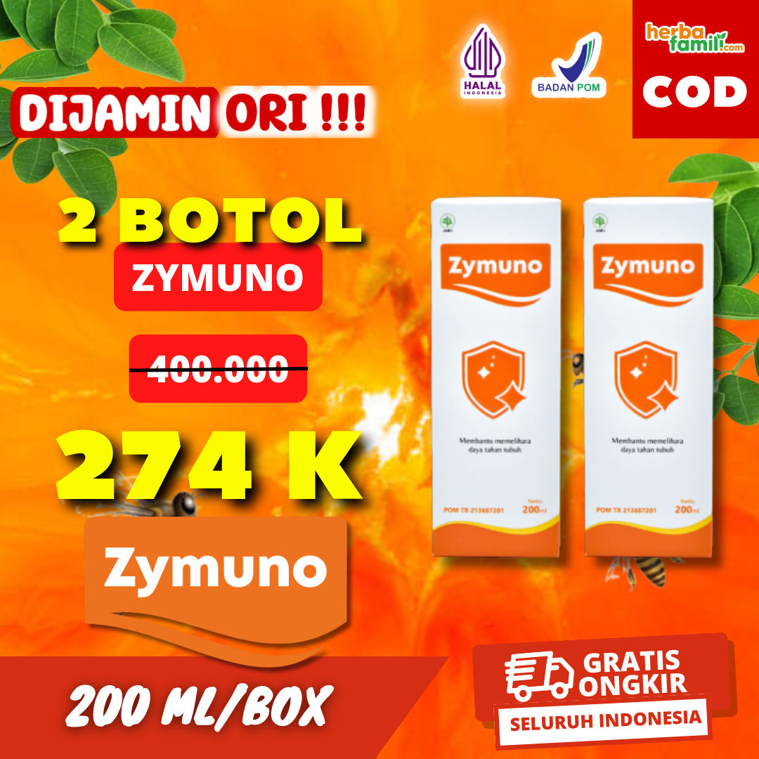 2 Botol Zymuno - Madu Herbal 100% untuk Kekebalan Tubuh mencegah berbagai Penyakit