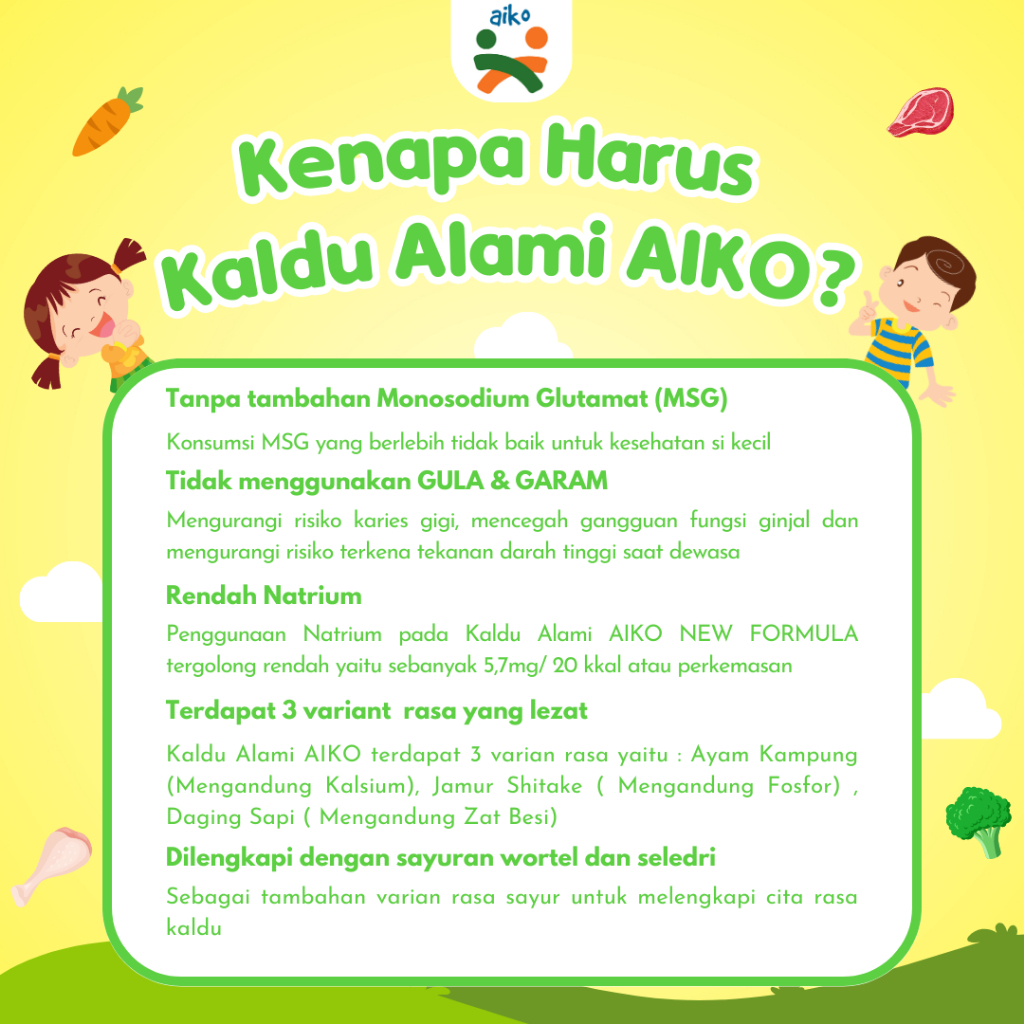 Aiko Kaldu Bubuk Alami Bumbu Penyedap Rasa Non MSG Rasa Ayam Kampung 85g