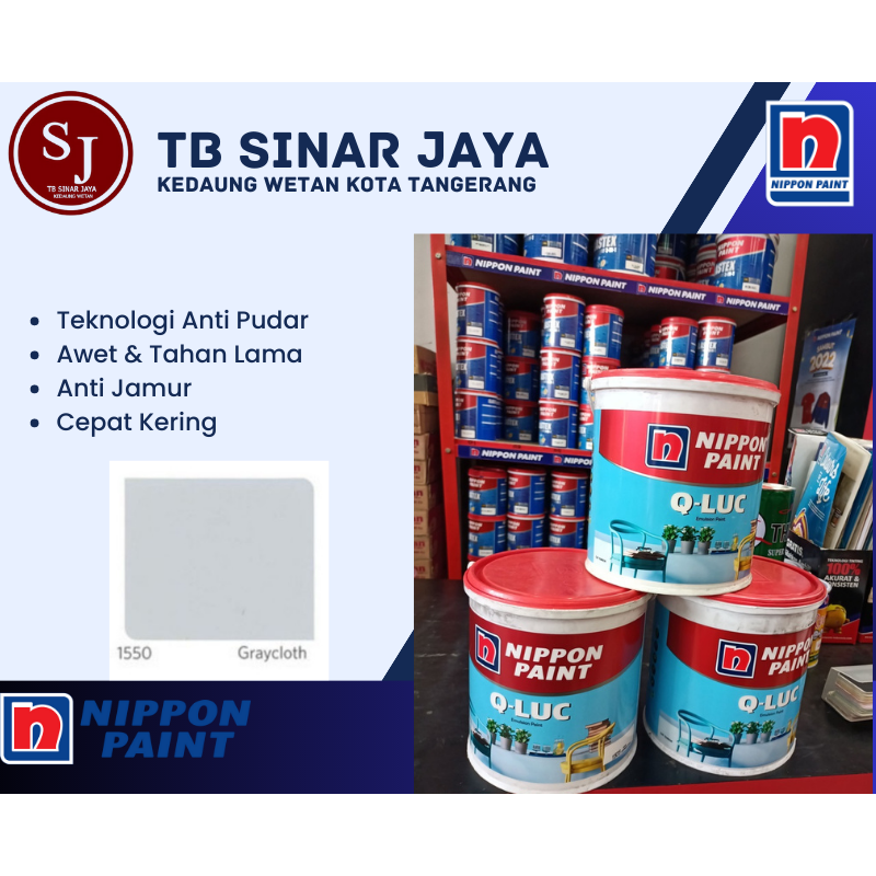 Cat Tembok Interior Qluc Cat Tembok Warna Nippon Paint Galon 5kg 5Liter - 1550 Gratcloth