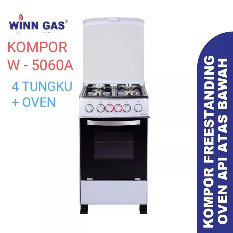 KOMPOR GAS FREE STANDING 4 TUNGKU + OVEN WINN GAS W  _  5060A