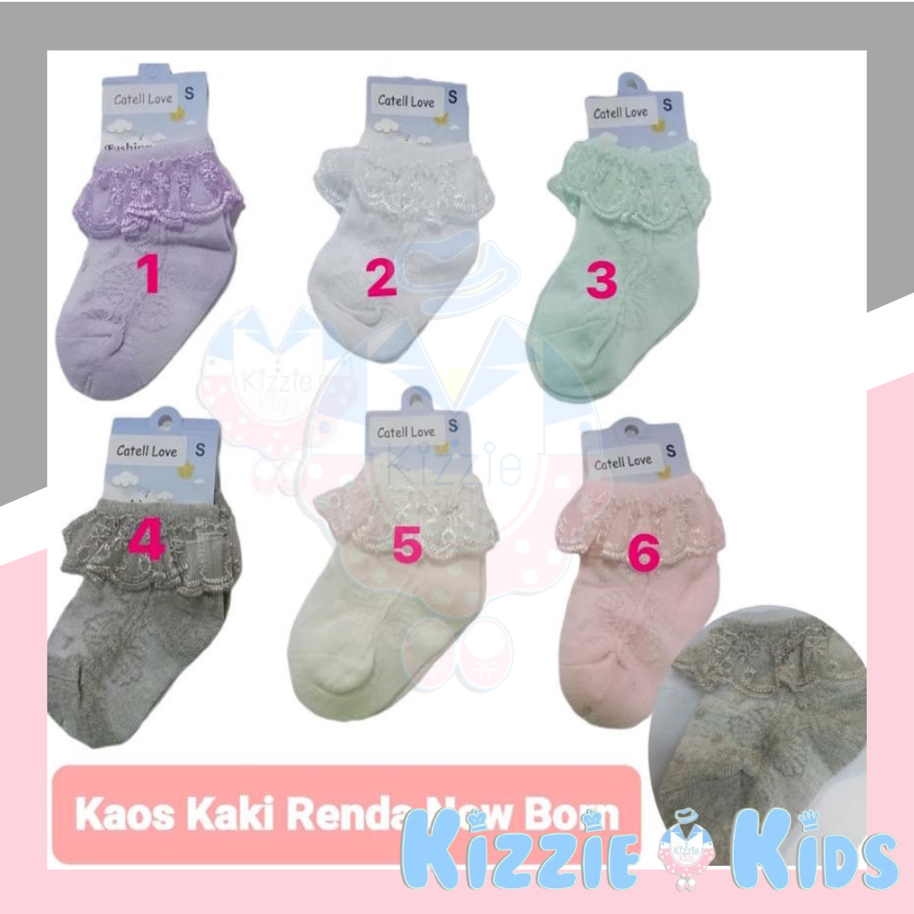 Kizzie Baby Socks / Kaos Kaki Bayi Polos / Kaos Kaki Beruang Polos MURAH / Kaos Kaki Catell Love