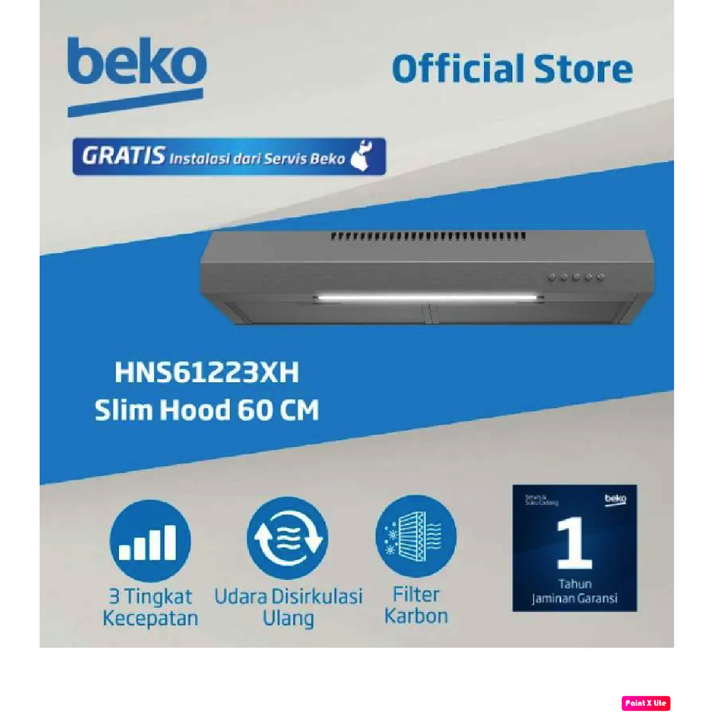 BEKO Slim Cooker Hood Penghisap Asap 60cm HNS 61223 XH