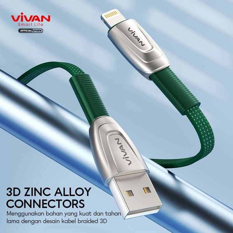 KABEL DATA IPHONE VIVAN BTK LS 2,4A FAST CHARGING 100 CM