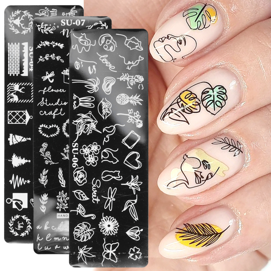 Cetakan Stamp/ Plat Stampel Kuku Motif Hewan/ Bunga/ Karakter Untuk Nail art