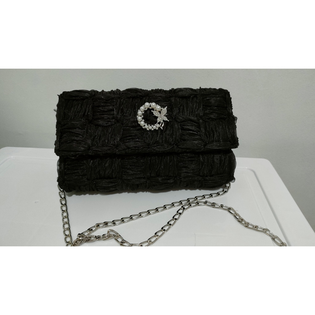 OG227 Handmade Tas pesta elegant selempang wanita hitam | mini bag | slingbag
