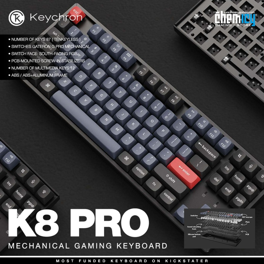 Keychron K8 Pro Hotswap RGB Backlight Mechanical Gaming Keyboard