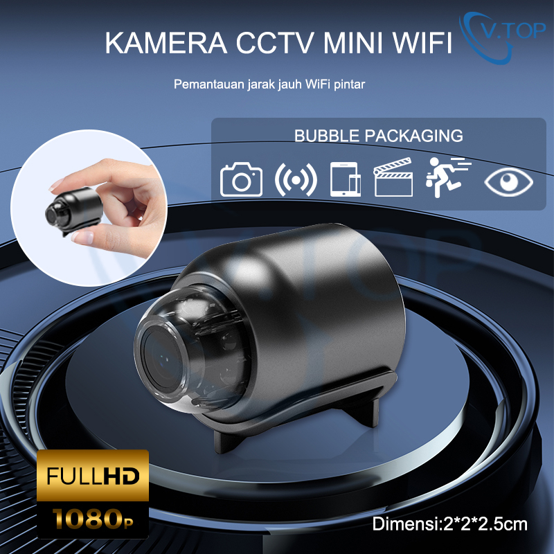 V.TOP Camera WIFI Mini HD 1080p Camera CCTV Kamera Kecil Camera Mini Bluetooth Kamera Pengintai Mini