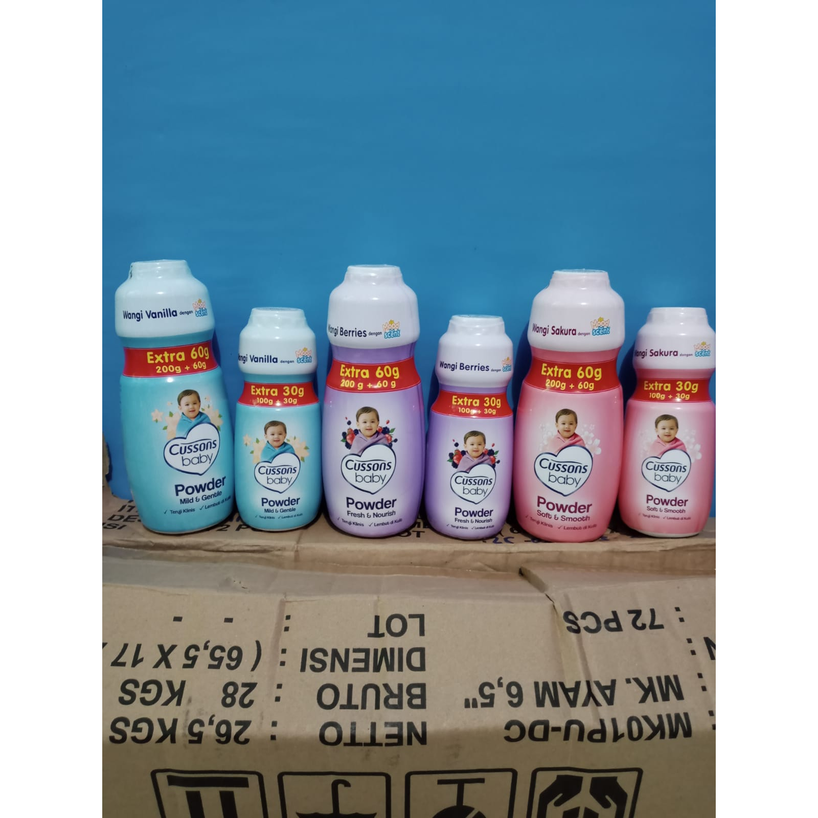 QEILA - Cussons Baby Powder / Bedak Bayi Cusson | Ukuran 100 gr + 30gr &amp; 200gr + 60gr